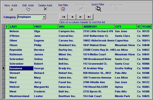 Screen Shot: Data Grid/List 