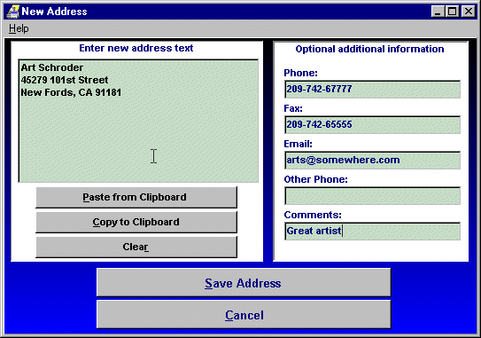 Supports Free-Form Addressing