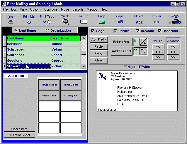 Screen Shot: Assigning Addresses To Labels